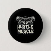 Hustle Voor De Spier Barbell Bodybuilding Ronde Button 5,7 Cm (Voorkant)