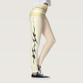 Hustle voor die spier citeren gele en zwarte tekst leggings (Rechts)