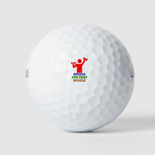 Hustle voor die spier | De beste sportgeschenken Golfballen (Voorkant)