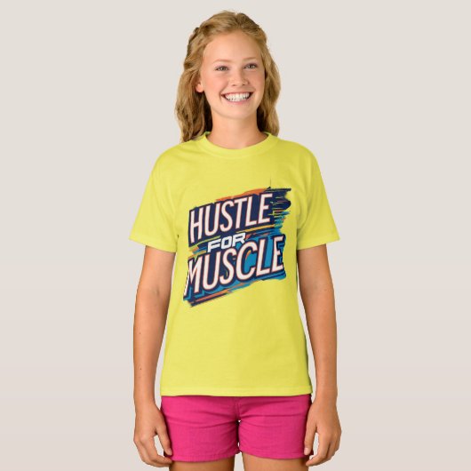 Hustle voor spier t-shirt (Voorkant volledig)