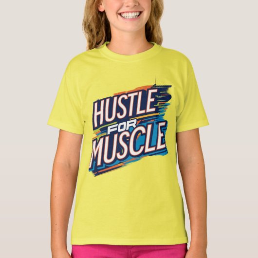Hustle voor spier t-shirt (Voorkant)