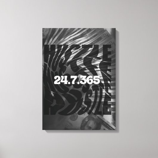Hustle wall art canvas afdruk (Voorkant)