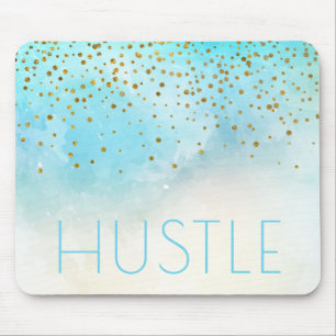 Hustle Waterverf   Moderne typografie Motivatie Muismat