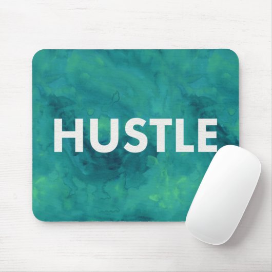 Hustle Waterverf Moderne Typografie Mousepad Muismat (Met muis)