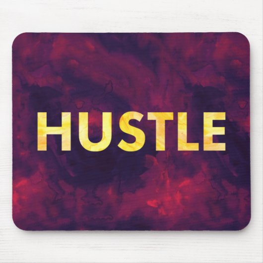 Hustle Waterverf Moderne Typografie Mousepad Muismat (Voorkant)