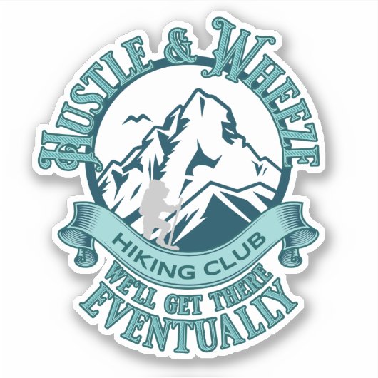 Hustle & Wheeze Wandelclub Sticker (Voorkant)