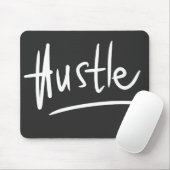Hustle White Handschreven Typografie Muismat (Met muis)