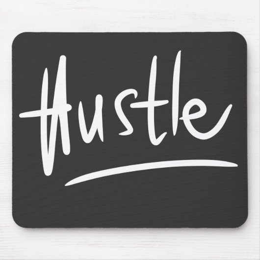 Hustle White Handschreven Typografie Muismat (Voorkant)