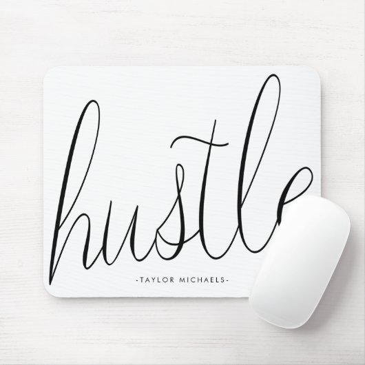 Hustle Zwart-wit met de naam Mousepad Muismat (Met muis)