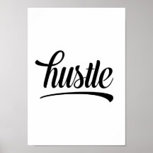 Hustle – Zwart & Wit Motiverende Typografie