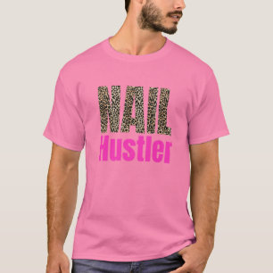Hustler Nail-technicus Salon Leopard Tech Drive B T-shirt