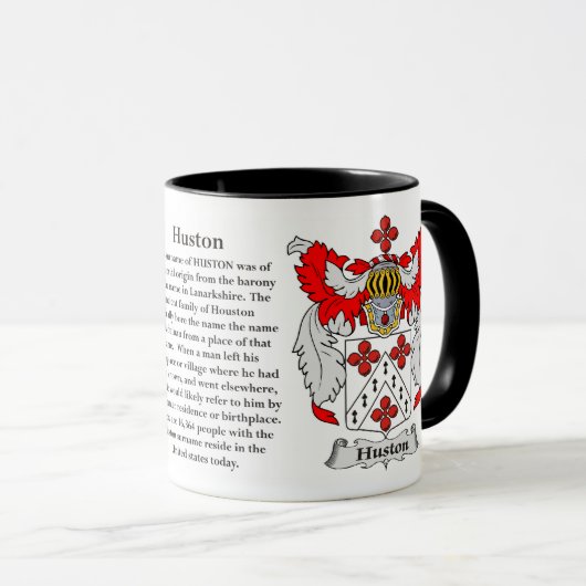 Huston Family Coat of Arms Mok (Voorkant rechts)