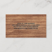 hut | Donkere houtnerftextuur Visitekaartje (Achterkant)