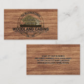 hut | Donkere houtnerftextuur Visitekaartje (Voorkant / Achterkant)