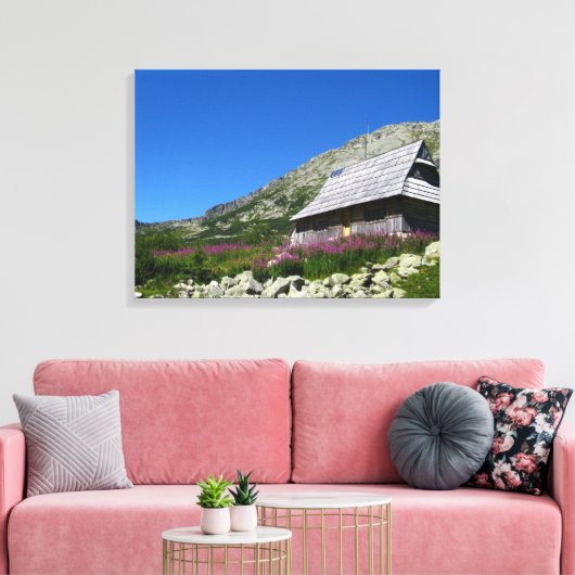 Hut in de Five Ponds Valley Tatra Wrapped Canvas (Insitu (Woonkamer))