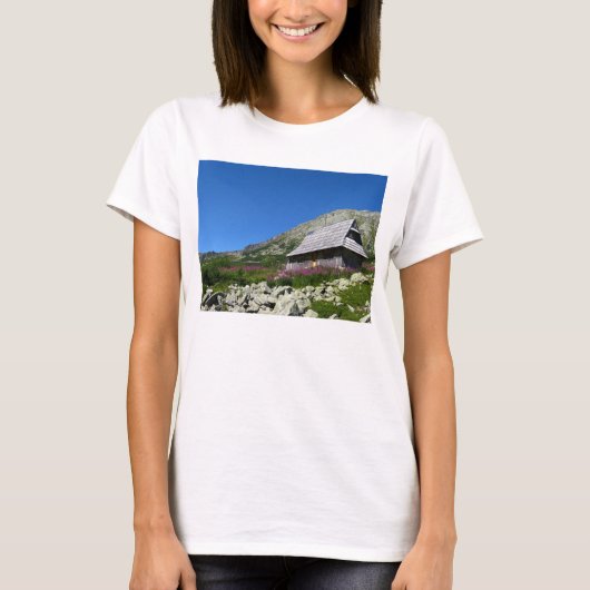 Hut in de Five Ponds Valley, Tatras T-shirt (Voorkant)