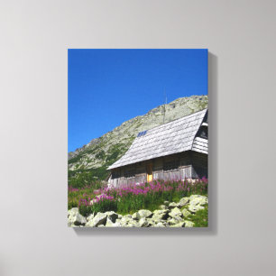 Hut in de Vallei van de Vijf Vijvers, Tatras Canva Canvas Afdruk