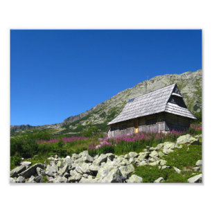 Hut in de Vallei van de Vijf Vijvers, Tatras Foto  Afdruk