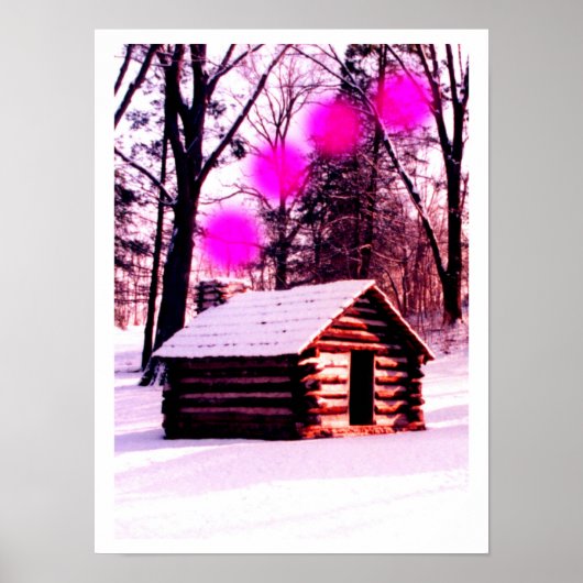 Hut in het bos poster (Voorkant)
