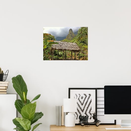 Hut in het Iao Valley State Park, Maui, Hawaii Poster (Thuiskantoor)