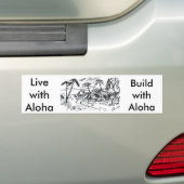 hut, LivewithAloha, BuildwithAloha Bumpersticker (Op auto)