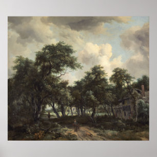 Hut onder bomen - Meindert Hobbema Fine Art Poster