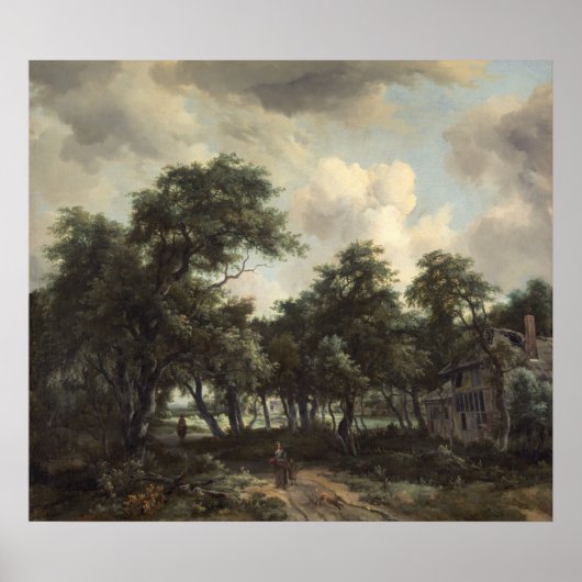 Hut onder bomen - Meindert Hobbema Fine Art Poster (Voorkant)