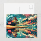 Hut op het strand Ai Art Briefkaart (Voorkant / Achterkant)