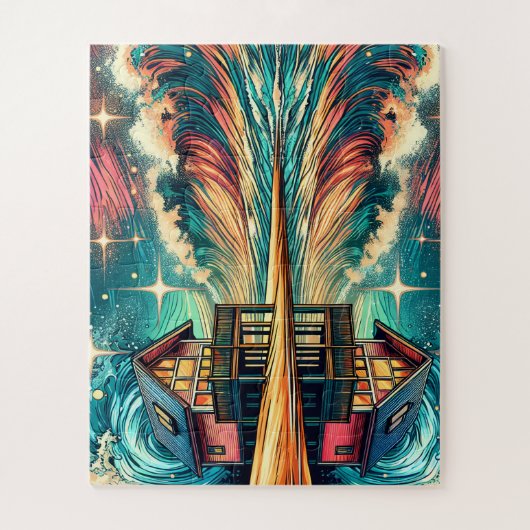 Hut op het strand Ai Art Legpuzzel (Verticaal)