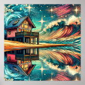 Hut op het strand Ai Art Poster (Voorkant)