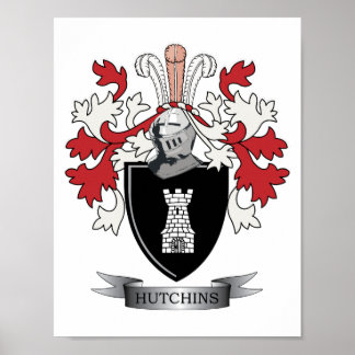 Hutchins Family Crest Coat. Poster