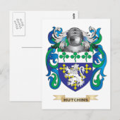 Hutchins wapenschild (familiewapen) briefkaart (Voorkant / Achterkant)