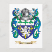 Hutchins wapenschild (familiewapen) briefkaart (Voorkant)