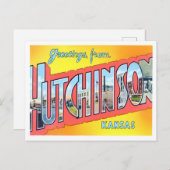 Hutchinson, Kansas  Big Letters Briefkaart (Voorkant / Achterkant)