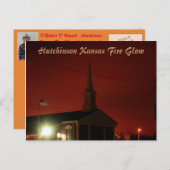 Hutchinson Kansas Fire Glow Post Kaart (Voorkant / Achterkant)