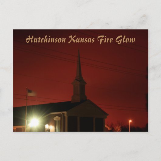Hutchinson Kansas Fire Glow Post Kaart (Voorkant)