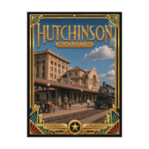 Hutchinson Kansas Vintage Art Deco Gouden Tijdperk