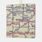 Hutchinson KS  kaart Keramisch Ornament (Links)