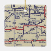 Hutchinson KS  kaart Keramisch Ornament (Achterkant)