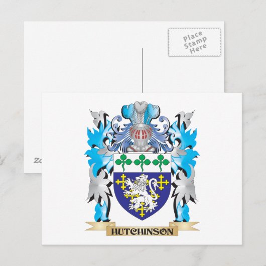 Hutchinson wapenschild - familiekust briefkaart (Voorkant / Achterkant)