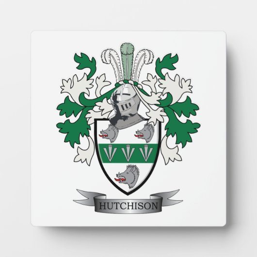 Hutchison Family Crest Coat of Arms Fotoplaat (Voorkant)