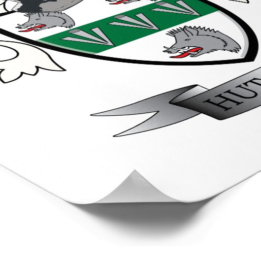 Hutchison Family Crest Coat of Arms Poster (Hoek)