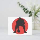 huthut quarterback football silhouet design briefkaart (Staand voorkant)
