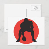 huthut quarterback football silhouet design briefkaart (Voorkant / Achterkant)
