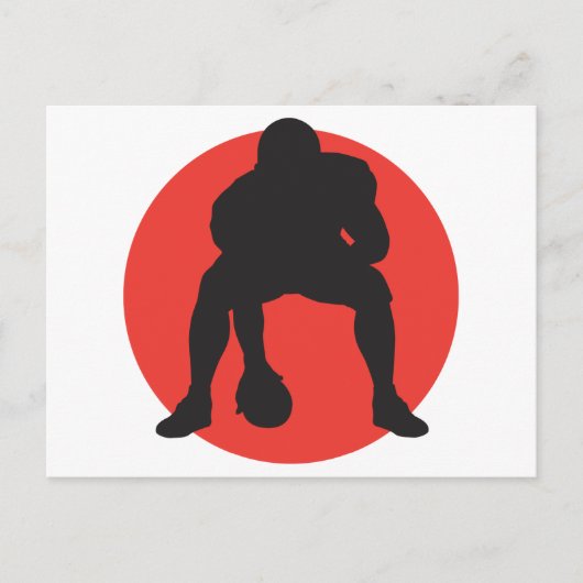 huthut quarterback football silhouet design briefkaart (Voorkant)