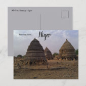 Huts in het Briefkaart van Niamey Niger (Voorkant / Achterkant)