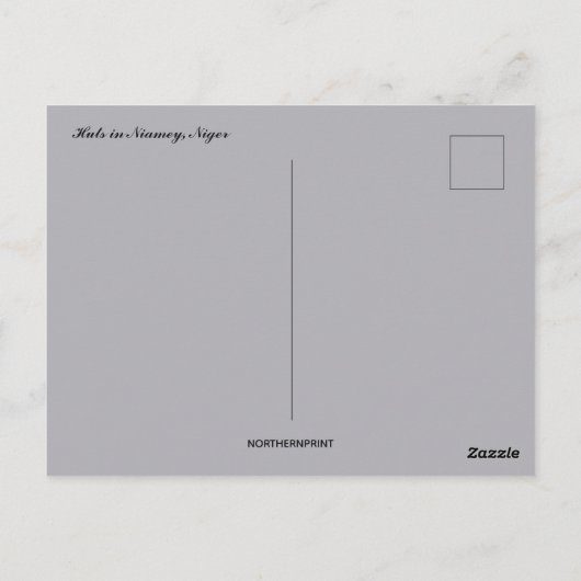 Huts in het Briefkaart van Niamey Niger (Achterkant)