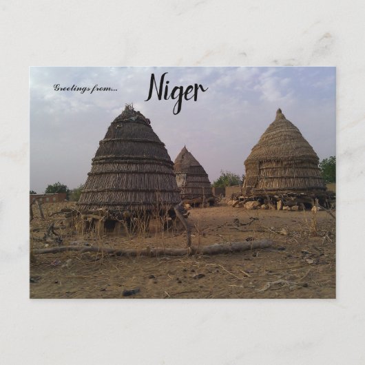 Huts in het Briefkaart van Niamey Niger (Voorkant)