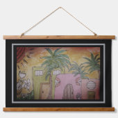 Huts & Palm Trees Hangend Wandkleed (Voorkant)