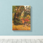 Huts under the Trees, by Paul Gauguin Canvas Afdruk (Insitu (Houten vloer))